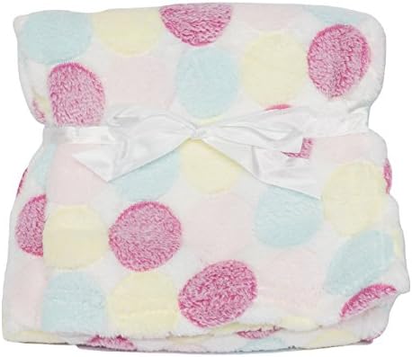 Light &amp; Cozy Plush Blanket For Baby Boys and Baby Girls (Pink Polka Dot)