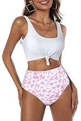 ZAFUL Women's Knotted Front Tankini Set High