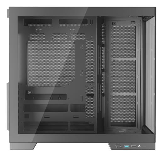 Gabinete Gamer Kalkan Asgard Evo Preto ATX Aquário Sem Fans Câmara Dupla Painel em Vidro Temperado Duplo USB 3.0 Painéis Perfurads Suporta Placas Mãe com Conectores Traseiros KLK00084