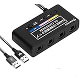 Gamecube Controller Adapter with 4 Ports Compatible for Wii U,Nintendo Switch Super Smash Bros Ultimate,Plug and Play,No Drivers Needed(Newest Version) Black
