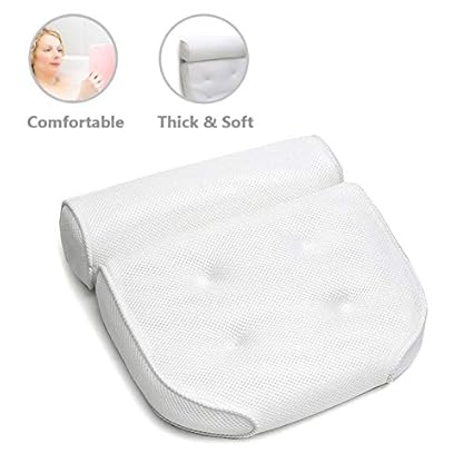 Viviam 1 Pcs Anti-Slip 3D SPA Breathable Home Bath Pillow Head Neck Rest Relax 4 Suction Cup New