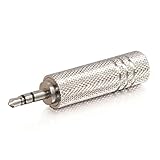 C2G/Cables To Go 40635 3.5mm Stereo Male to 6.3mm (1/4 Inch) Mono Female Adapter, Metallic Silver