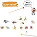 Pidoko Kids Pirate Theme Wooden Train Set - 72 Pcs - Includes Magnet Fishing Poles - Set compatible with all major brand tracks and trains