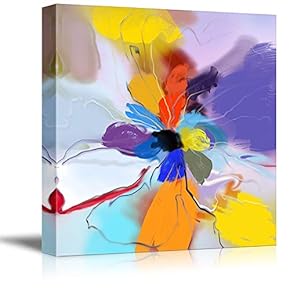 Wall26-Canvas Wall Art-Abstract Color Flower for Bedroom-Giclee Painting Wall Bedroom Living House Decoration Home Art - 12x12 inches