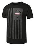 URBANCREWS Mens Hipster Hip Hop Hustle Avenue American Flag Crewneck T-shirt