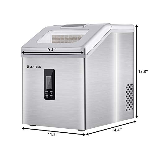 Sentern Portable Countertop Clear Ice Maker Stainless Steel Ice Making