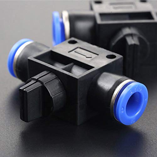CactusAngui Pneumatic Ball Air Valve Push in Fitting Connector Hose Tube Pipe Speed Joiner 8mm - Thumbnail 3