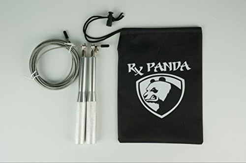CrossFit Speed Jump Rope Aluminum Handle Adjustable Length by Rx Panda (Silver)