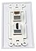 RiteAV 1 Cat5e Ethernet and 1 HDMI Wall Plate Oversized Jumbo MIDI White