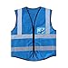 GOGO 5 Pockets High Visibility Zipper Front Breathable Safety Vest with Reflective Strips, Uniform Vest-Blue-M
