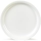 Carlisle FoodService Products Kingline 9 in Melamine Dinner Plate, 48 Count | Heavy duty white dish for serving, commercial dining, cafeterias, buffets, and foodservice use
