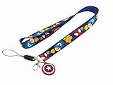 Marvel Captain America Lanyard Keyring with Shield Dangle