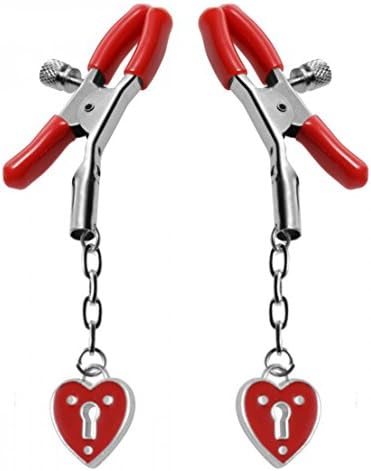 Adjustable Nipple Clamps Clips Heart Red Adult Bondage Toys Silver Metal Cover Pasties Love Gift