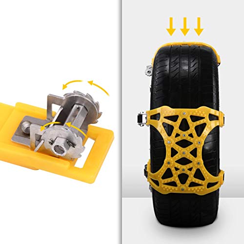 Hemousy 6 Pack Snow Chains,165265mm Tires Security Tire Chains