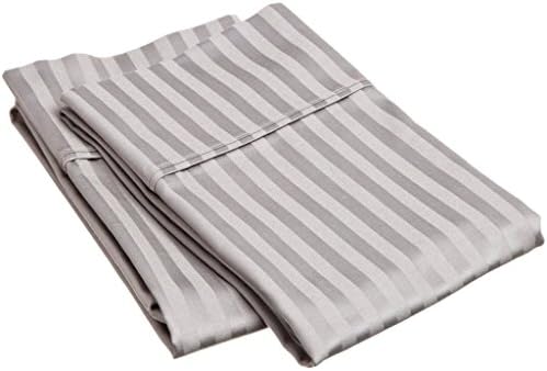 Linen Place Best Quality Egyptian Cotton 650-Thread-Count On Amazon !! Highest Quality - Elegant Comfort (1 QTY Bed Skirt/Valance+16 Inch Pocket Depth) Light Grey Stripe RV Bunk Size