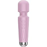 Handheld Electric Back Massager - Rechargeable&Waterproof Handheld Deep Tissue Neck Back Massager for Shoulder Pink