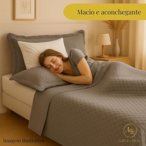 Cobre Leito Colcha Dupla Face Hipercal 400 Fios Ultra Macio (Cinza, Solteiro)