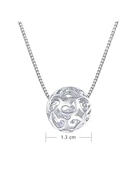 Collares Merdia 925 de plata esterlina con cadena de esferas y pendiente para mujer; dijes