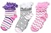 Jefferies Socks Big Girls' Ruffle Stripe Flower Chevron Socks(Pack of 3)