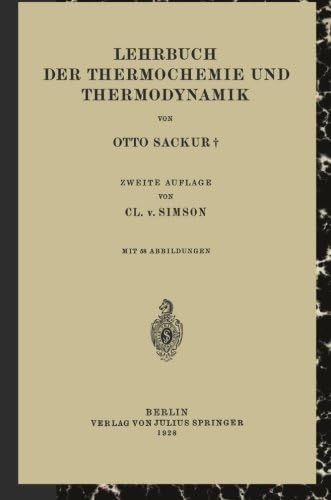 Lehrbuch der Thermochemie und Thermodynamik (German Edition)