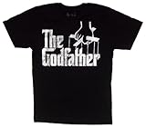 American Classics Men's Godfather Distressed Logo T-Shirt,Vintage Black,Large
