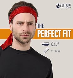 OutdoorEssentials Tie Sweatband Headband Men, Ninja