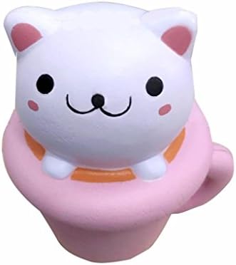 Panghuhu88 - 1 pcs Toy of Squishy , Jumbo Slow Rising Squishies, Stress Relief Super Soft Cute Cup Cat, 14CM, color of Pink