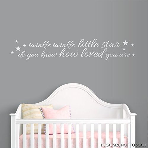 Twinkle Twinkle Little Star Wall Quote Decal White 48" wide x 8" tall