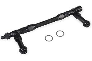 WOKYO Dual Feed Fuel Line for Holley 4150, 7/8"-20 Braided Dual Inlet Feed Fuel Log Rail Line Kit 8 An Male Flare Stainless Steel Carburetor 6 An Fuel Line