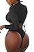 Meyeeka Long Sleeve Plus Size Swimwear Halter 3PCS Rash Guard Swimsuit for Women Black
