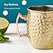 VonShef Moscow Mule Mugs Set of 4 Gold Hammered Effect Barrel Style 16oz Glasses With Gift Box