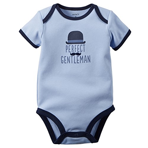Carters Baby Boys Perfect Gentleman Bodysuit Blue 3M
