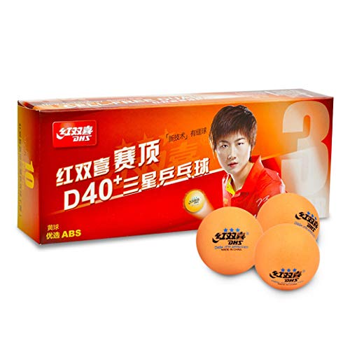 DHS D40+ 3-Star Orange Table Tennis Balls (10 Balls) + Protection Edge Tape