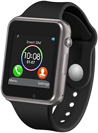 Smart Watch with Bluetooth Camera Music Player for iOS iPhone, Android Samsung HTC Sony LG Huawei Smartphones (Black)