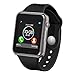 Smart Watch with Bluetooth Camera Music Player for iOS iPhone, Android Samsung HTC Sony LG Huawei Smartphones (Black)