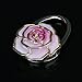 Folding Handbag Purse Bag Hanger Durable Table Hook Hang Holder Rose Flower Shape (Pink)
