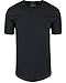 ShirtBANC Hipster Hip Hop Elong Drop Cut Mens Shirt Longline Dropcut Tshirt Black