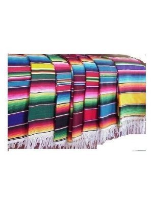 Velmex Mexican Serape Saltillo Blanket Heavy Authentic Throw 26" X 60" Table Cloth, Curtain