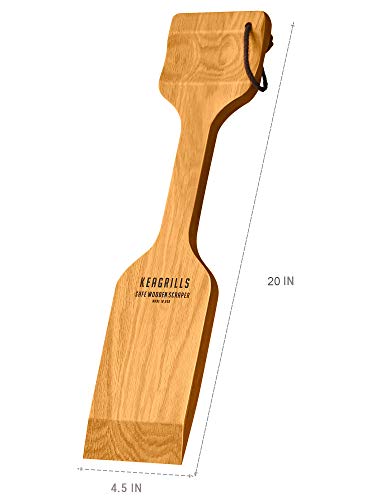 Hombae Wood Grill Scraper (20" Full Size) - Perfect BBQ Accessory for Cleaning Any Grill, Red Oak, Made in USA - Thumbnail 4