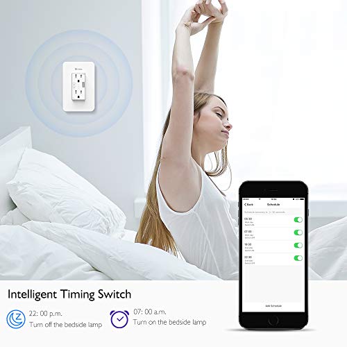 eMylo WiFi Outlet Wall Plate 110V 120V Smart Plug Adapter Socket Plate Surge Protector Timer Switch Voice Remote Control with High Speed USB Ports AC Plugs for Smart Life Alexa Echo Google Home IFTTT - Thumbnail 4