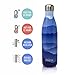 MIRA Vacuum Insulated Travel Water Bottle | Leak-proof Double Walled Stainless Steel Cola Shape Sports Water Bottle | No Sweating, Keeps Your Drink Hot & Cold | 25 Oz (750 ml) (Blue Mountain)