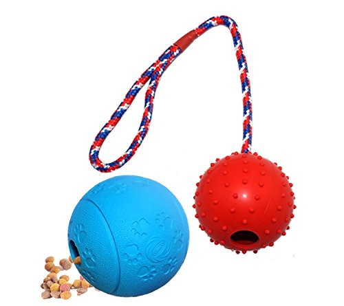 Super durable colorful dog chew toys. Indestructible toys for outdoor and IQ treat ball for indoors. Best gifts for dogs.