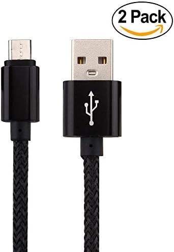 2 Pack 6.6ft Charger Cables for Moto G5 Plus, Fire Tablets Kindle eReaders, Compatible Galaxy S7 S6 S5, Note 5, Tab E, Extra Long Wire Data Cords HTC, Nexus, LG, Xbox, PS4, Smartphones, MP3, Tablet