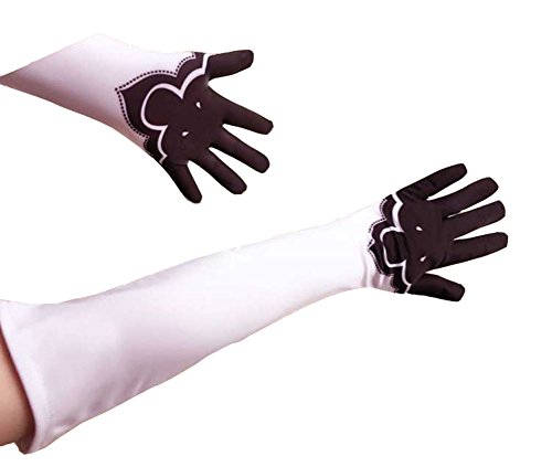 Yangxiao Womens White Black Double Sided Printing Gloves