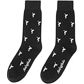 AUSCUFFLINKS Golf BLACK Golfer Sports Socks | Golfing Player | Work Socks for Him | Bday Gift for Guys (Golf Swing BLACK)