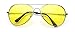 Vision World Eyewear - Colorful Silver Metal Aviator With Color Lens Sunglasses (Yellow lens)
