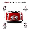 Haden-Jersey-Toasters-4-Slice-Toaster-Red-CD40 Haden Jersey Red Toaster 4 Slice – Electric Stainless Steel Toaster - Reheat and Defrost Functions - Self Center…