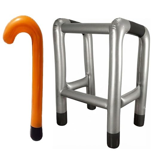 ASPIRE UK 2 in 1 Soft Play Walker Toy Set For Kids, Inflatable Walker & Walking Stick Set for Kids, Soft Play Zimmer Frame Toy + Inflatable Cane, Lightweight Safe Indoor Fun Toy for Children