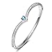 LadyColour Blue Heart Swarovski Crystals Bangle Bracelets Silver Jewelry for Women Christmas Gifts Birthday Gifts Anniversary Gifts for Her Gifts for Women Girls Prime Sale Back to School Gift