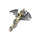 Xusamss Punk Titanium Steel Dragon Sword Wing Pendant Necklaces